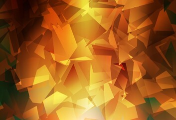 Obraz premium Dark Orange vector low poly texture.