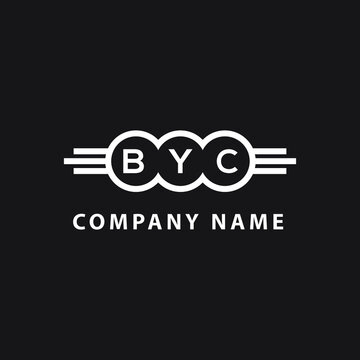 BYC letter logo design on black background. BYC  creative initials letter logo concept. BYC letter design.