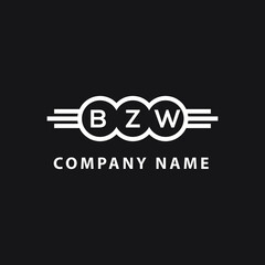 BZW letter logo design on black background. BZW  creative initials letter logo concept. BZW letter design.