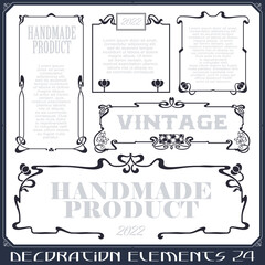 Vector set of calligraphic design elements and page decor.