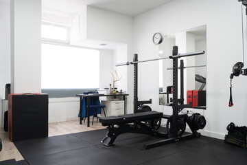 Exercise equipment in empty health club