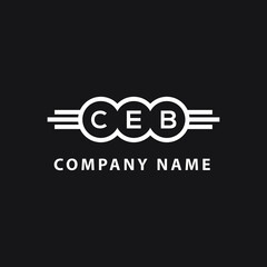 CEB letter logo design on black background. CEB  creative initials letter logo concept. CEB letter design.