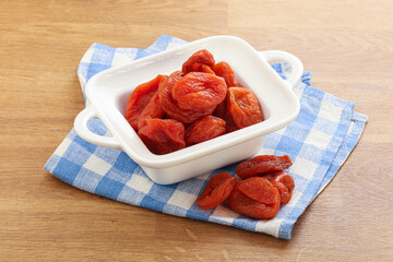 Sweet organic dry apricot snack