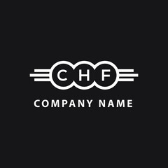 CHF letter logo design on black background. CHF  creative initials letter logo concept. CHF letter design.