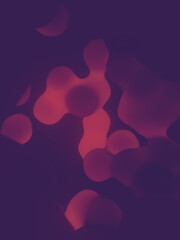 Magical glowing liquid drops look like a lava lamp. 3d rendering digital illustration. Trendy abstract pattern design