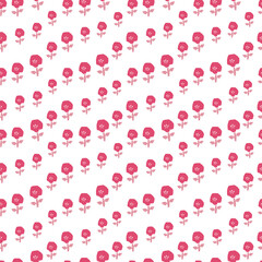 Abstract botanical seamless pattern. Simple flower shape. Monochrome vector illustration for printing, decoration, textile, branding design