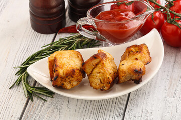 Chicken breast shashlik - grilled meat