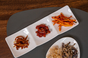 Home-made Korean traditional side dishes (salted fish)