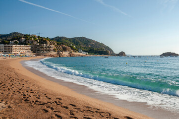 Obraz premium View of The Platja Gran beach, Tossa de Mar, Catalonia, Spain