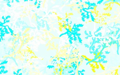Fototapeta na wymiar Light Blue, Green vector abstract backdrop with leaves, branches.