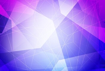 Obraz premium Light Pink, Blue vector background with triangles.