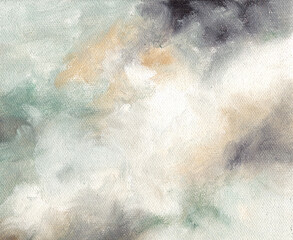 Oil paint texture. A hazy atmosphere abstract art background. Oil painting on canvas. Brushstrokes of paint.