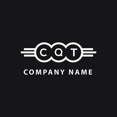 CQT letter logo design on black background. CQT  creative circle letter logo concept. CQT letter design.
