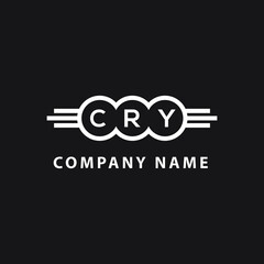 CRY letter logo design on black background. CRY creative circle letter logo concept. CRY letter design. 
