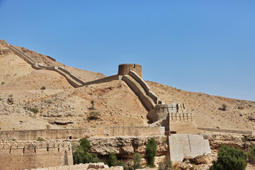 Ranikot Fort, Great Wall of Sindh, vinatge ruins in Pakistan