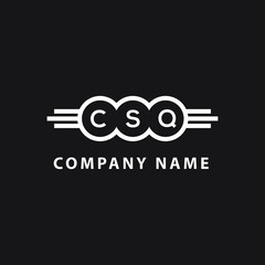 CSQ letter logo design on black background. CSQ  creative circle letter logo concept. CSQ letter design.