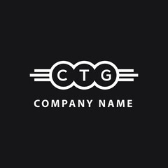 CTG letter logo design on black background. CTG  creative circle letter logo concept. CTG letter design.
