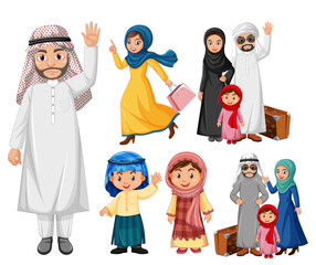 Arabic people with family