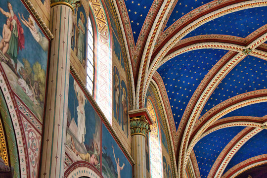 interior of the cathedral in paris
