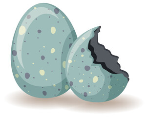 Cracking eggs on white background