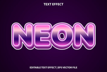 neon text effect with purple gradient editable.