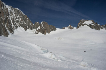 view of mont blanc massif from vallee blanche