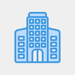 Office building icon in blue style , use for website mobile app presentation