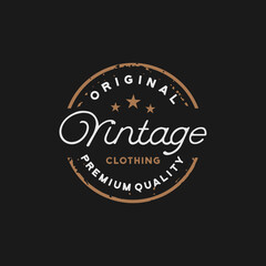 Fototapeta na wymiar Classic Vintage Retro Label Badge logo design for cloth apparel