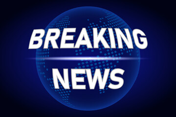 Breaking news urgent news background, world news TV show banner design vector graphic