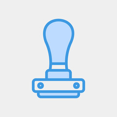 Stamp icon in blue style, use for website mobile app presentation