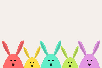 Design of a background with colourful Easter rabbits. Vector