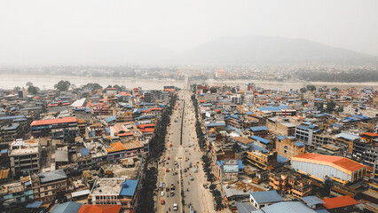 Fototapeta premium aerial view of the city