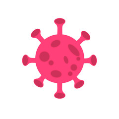 Virus icon red color illustration vector isolated . virus corona covid 19