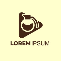 Coffee media logo design template. Coffee and play logo design.