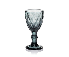 Empty colored glass, tumbler, shot glass for drinks isolated on white background. Ware for bar, restaurant, pub, cafe.