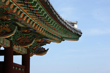 Fototapeta na wymiar Dancheong is the Korean traditional decorative colouring.