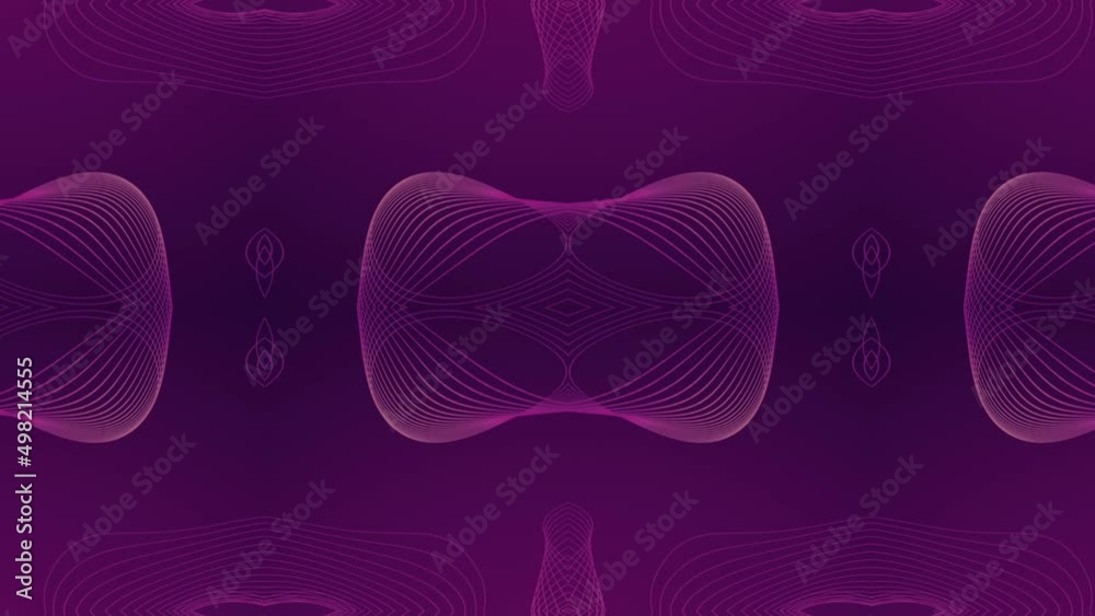 Aufkleber kaleidoscopic pattern of distorted purple lines. 3d rendering loop animation