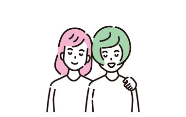 人物イラスト　線画