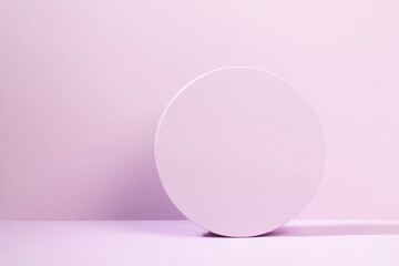 probes in geometric shapes on pink background, stand for product