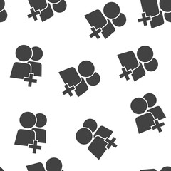 Vector people icon. People chat interaction symbol seamless pattern on a white background. Layers grouped for easy editing illustration. For your design