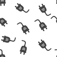 Vector icon electric plug seamless pattern on a white background. Layers grouped for easy editing illustration. For your design