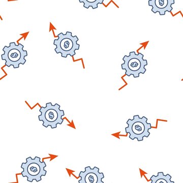  Cost reduction vector icon seamless pattern on a white background.Layers grouped for easy editing illustration. For your design