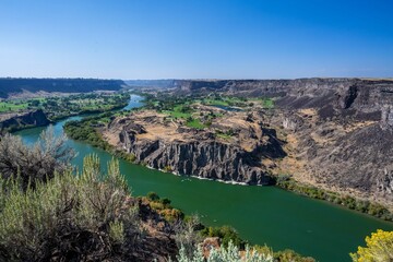 Obraz premium An overlooking view of nature in Twin Falls, Idaho