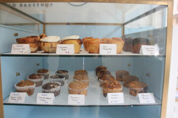 Fototapeta premium Pastries and baked goods for sale at the market 