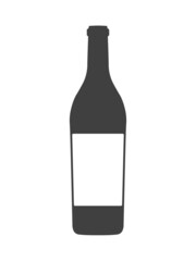 Vintage wine bottle with white label placed on white background. Ready for place an ad.
