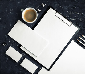 Blank stationery set. Corporate identity template. Mock-up for branding identity for designers. Top...