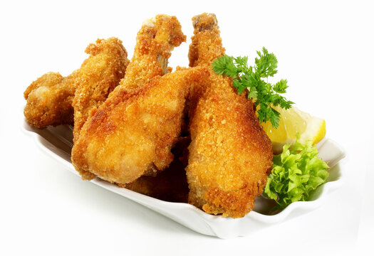 Breaded Chicken Snack isolated on white Background