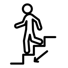 Go Down  Stairs  Sign Flat Icon Isolated On White Background