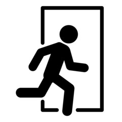 Emergency Exit Sign Flat Icon Isolated On White Background