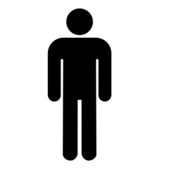 Fototapeta na wymiar Man Toilet Sign Flat Icon Isolated On White Background